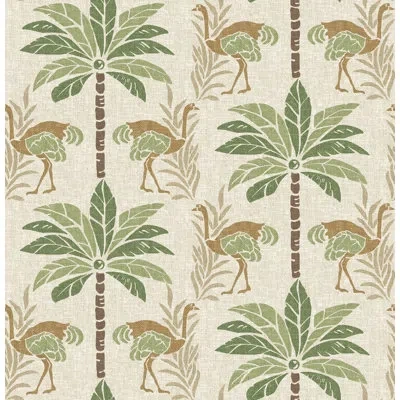 Tommy Bahama Stroll Along Deco Peel And Stick Wallpaper Roll 20.5" W X 18 ' L In Green