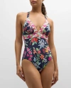 TOMMY BAHAMA SUMMER FLORAL REVERSIBLE ONE-PIECE SWIMSUIT