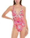 Tommy Bahama Summer Floral Tie Back One Piece Swimsuit In Orange