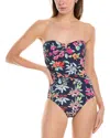 Tommy Bahama Summer Floral Reversible Tankini Top In Blue