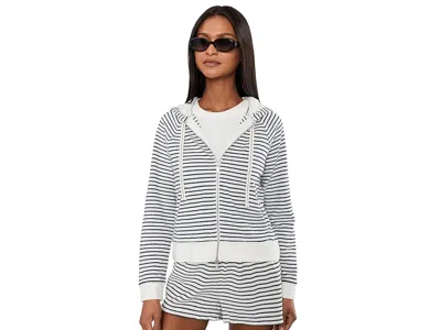 Tommy Bahama Suncoast Loop Terry Striped Hoodie In Gray