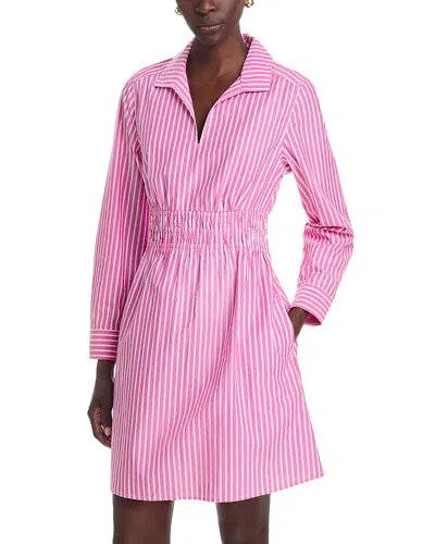 Tommy Bahama Sunlit Stripe Long Sleeve Shirt Dress In Pink