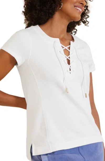 Tommy Bahama Sunray Short Sleeve Cotton Top In White