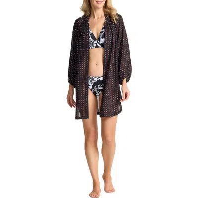 Tommy Bahama Sunset Blooms Long Sleeve Cover-up Dress In Multi