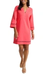 Tommy Bahama Sunset Harbor Long Sleeve Shift Dress In Melon Berry