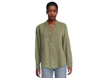 Tommy Bahama Sunwashed Twill Embroidered Popover In Green