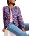 Tommy Bahama Sweeping Floral Quilted Jacket In Navy