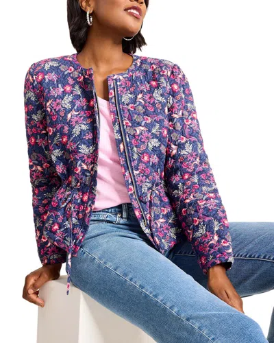 Tommy Bahama Sweeping Floral Quilted Jacket In Navy