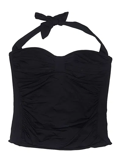 Pre-owned Tommy Bahama Swimsuit Top Black Solid Pattern Swimwear