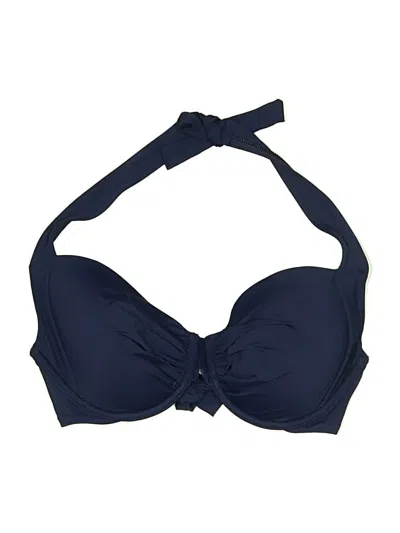Pre-owned Tommy Bahama Swimsuit Top Blue Solid Pattern Swimwear