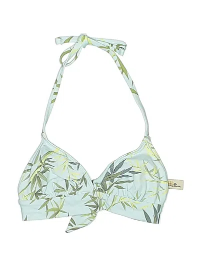 Pre-owned Tommy Bahama Swimsuit Top Green Tropical Pattern Swimwear