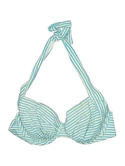 Pre-owned Tommy Bahama Swimsuit Top Teal Stripes Pattern Swimwear