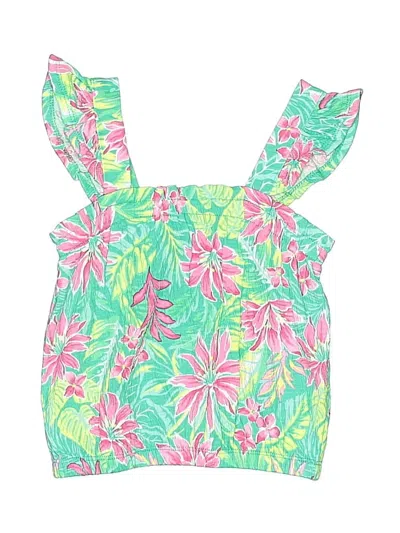 Pre-owned Tommy Bahama Kids' Tank Top Green Ruffles Neckline Tops