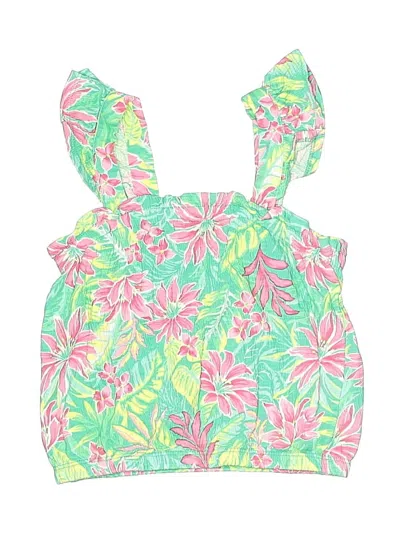 Pre-owned Tommy Bahama Kids' Tank Top Green Ruffles Neckline Tops