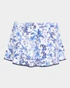 Tommy Bahama Terrazzo Tile High Waist Skirted Bikini Bottoms In Mountain Bluebell