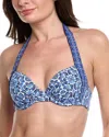 Tommy Bahama Terrazzo Tile Underwire Halter Tankini Top In Blue