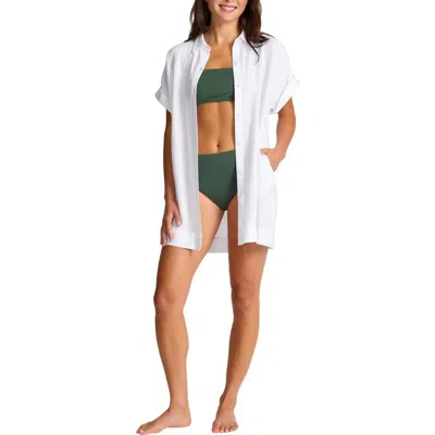 Tommy Bahama Textured Cover-up Shirtdress In White