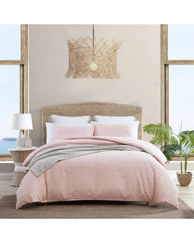 Tommy Bahama Textured Waffle 100% Cotton Comforter Bedding Set In Orange