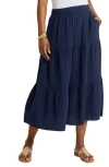 Tommy Bahama Tiered Cotton Gauze Midi Skirt