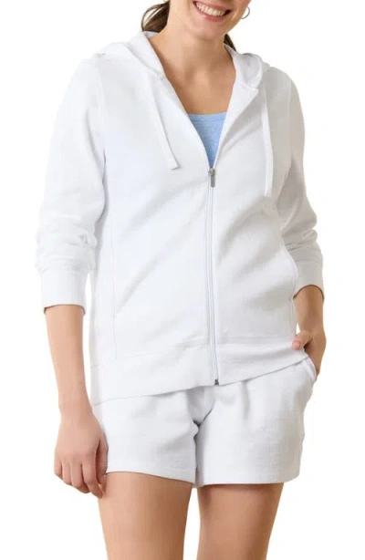 Tommy Bahama Tobago Bay Cotton Blend Zip-up Hoodie In White