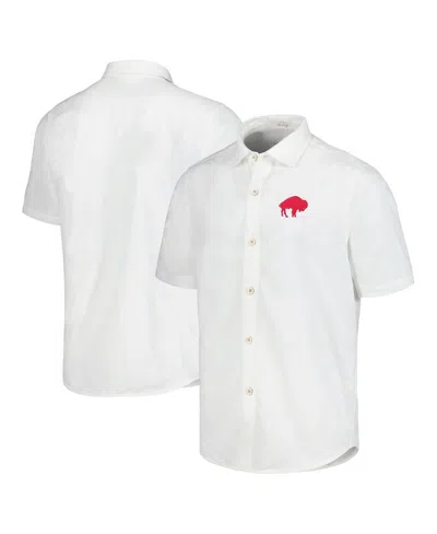 Tommy Bahama Tommy Men's Bahama White Buffalo Bills Sport Coconut Point Palm Vista Islandzone Button-up Camp Shir