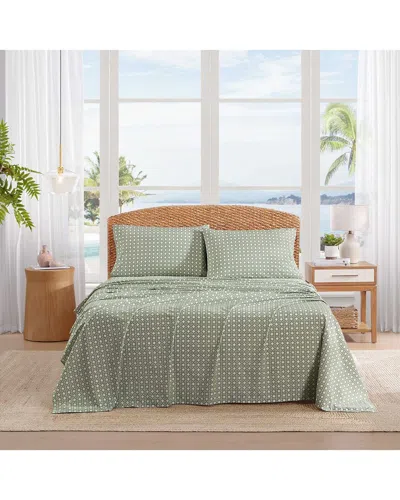 Tommy Bahama Trellis Texture Cotton Percale Sheet Set In Green