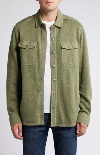 Tommy Bahama Trinidad Cpo Snap Up Knit Shirt In Dark Fern