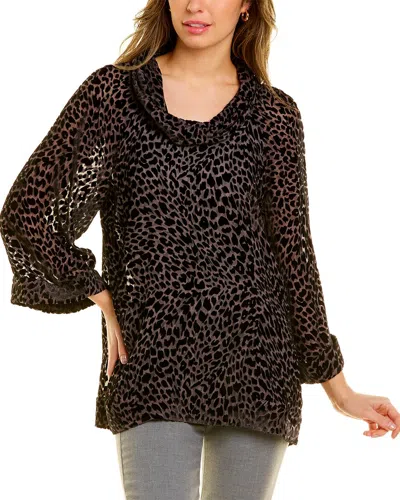 Tommy Bahama Tropanimal Burnout Silk-blend Top In Black