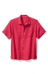 Tommy Bahama Tropic Isle Short Sleeve Button-up Silk Camp Shirt In Raspberry Wine
