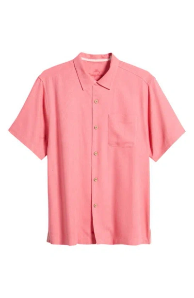 Tommy Bahama Tropic Isle Short Sleeve Button-up Silk Camp Shirt In Soft Flamingo