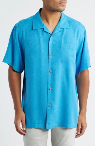 Tommy Bahama Tropic Isle Short Sleeve Button-up Silk Camp Shirt In Blue