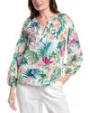 Tommy Bahama Tropical Bliss Silk-blend Peasant Top In Pattern