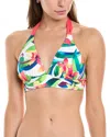 Tommy Bahama Tropical Blooms Reversible Halter Bikini Top In White
