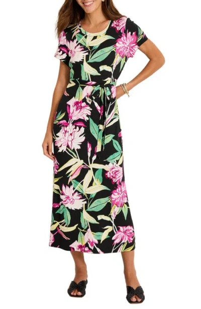 Tommy Bahama Twilight Bloom Knit Midi Dress In Black