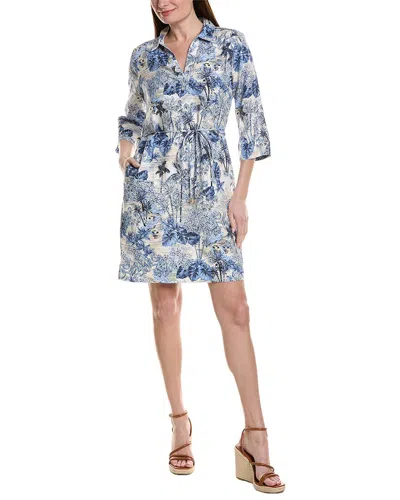 Tommy Bahama Two Palms Botanical Breeze Linen Shift Dress In Blue
