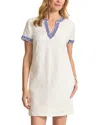 Tommy Bahama Two Palms Embroidered Detail Shift Minidress In White