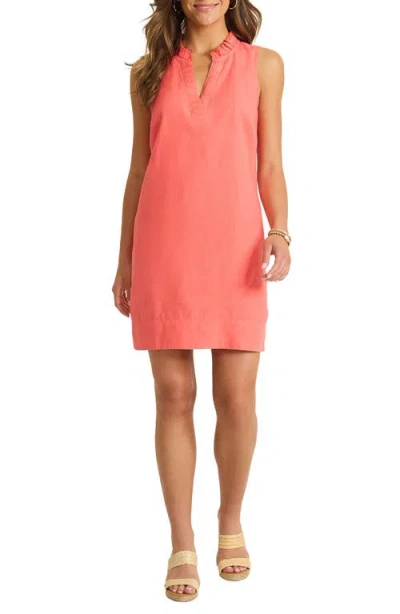 TOMMY BAHAMA TOMMY BAHAMA TWO PALMS DOUBLE RUFFLE LINEN DRESS