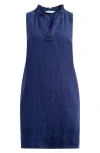 Tommy Bahama Two Palms Double Ruffle Linen Dress In Coastline