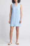 Tommy Bahama Two Palms Double Ruffle Linen Dress In Light Sky