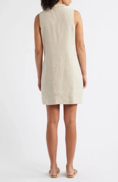 Tommy Bahama Two Palms Double Ruffle Linen Dress In Natural