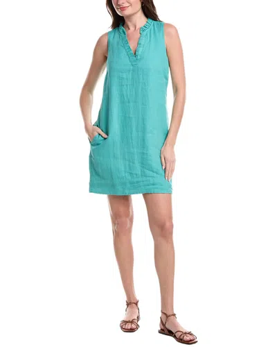 Tommy Bahama Two Palms Double Ruffle Linen Shift Dress In Blue