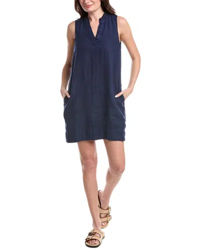 Tommy Bahama Two Palms Double Ruffle Linen Shift Dress In Blue