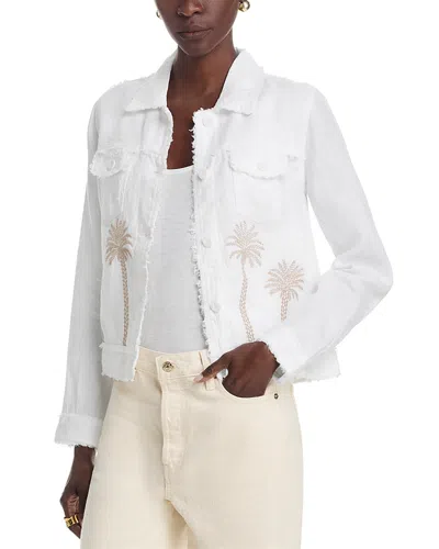 Tommy Bahama Two Palms Embroidered Raw Edge Jacket In White