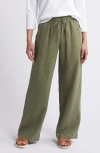 Tommy Bahama Two Palms High Waist Linen Pants In Dark Fern