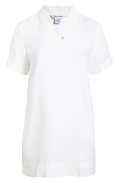 Tommy Bahama Two Palms Linen Polo Dress In White