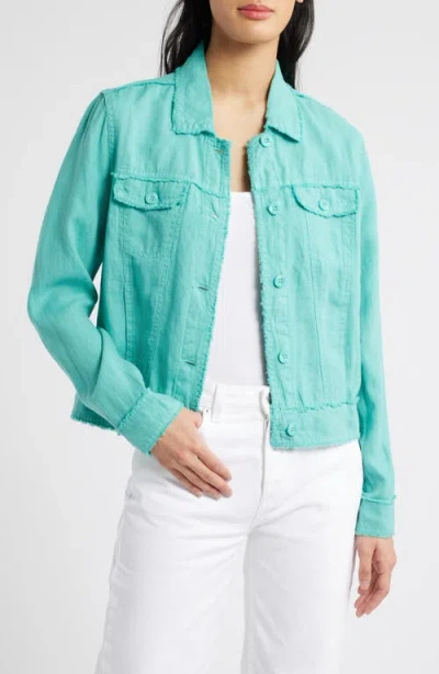 Tommy Bahama Two Palms Linen Raw Edge Jacket In Azul Mar