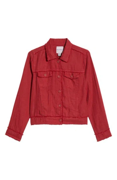Tommy Bahama Two Palms Linen Raw Edge Jacket In Brown