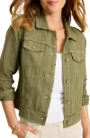 Tommy Bahama Two Palms Linen Raw Edge Jacket In Dk Fern
