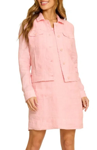 Tommy Bahama Two Palms Linen Raw Edge Jacket In Lt Salmon