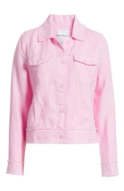 Tommy Bahama Two Palms Linen Raw Edge Jacket In Pink